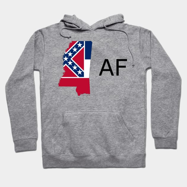 Mississippi Flag State Outline AF (black) Hoodie by Big Term Designs